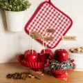 Metallteller Retro Dekoteller mit Fuß Rot Metall Ø24cm 2St | Floristik24.ch