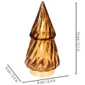 Glas-Weihnachtsbäume mit LED-Licht, 13 cm, Braun-Gold, 2er-Set, für Innenbereich | Floristik24.ch