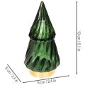 Glas-Tannenbäume mit LED 13 cm Grün 2er-Set | Floristik24.ch