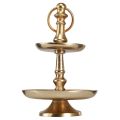 Mini Etagere Metall Deko Gold matt 2-stöckig Tischdeko H22cm | Floristik24.ch