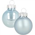 Floristik24 Mini Weihnachtskugel Glas Blau Glanz/Matt Ø2,5cm 24St