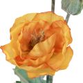 Floristik24 Kunstblumen Künstliche Mohnblume Deko Mohn Orange 48cm