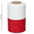 Moiré-Kranzband aus Acetat, 150 mm, Weiss-Rot, 25 m, Dekoband für Trauerflor | Floristik24.ch