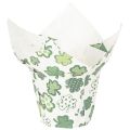 Floristik24 Übertopf Papier 12 cm mit Kleeblatt-Motiv im 12er-Set