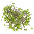 Floristik24 Perlkopfnadeln Metall Grün Ø 4 mm Länge 40 mm 150 Stück