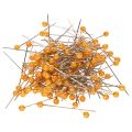Floristik24 Perlkopfnadeln Orange Metall Kunststoffkopf Ø4mm 40mm 100 Stück