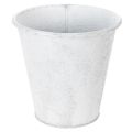 Floristik24 Pflanzgefäss Metall mit Ornamenten Ø20,5cm H19,5cm Weiss Grau für Innen und Aussen