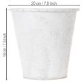 Pflanzgefäss Metall mit Ornamenten Ø20,5cm H19,5cm Weiss Grau für Innen und Aussen | Floristik24.ch
