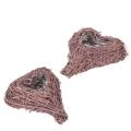 Floristik24 Herzförmige Schale aus Zweigen mit Folieneinsatz 14 cm 2er-Set