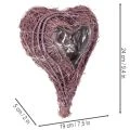 Pflanzherz mit Folie aus Rebenmaterial lila 24cm | Floristik24.ch