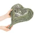 Herzschale aus Naturgras mit Folie 38 cm Grün für kreative Bepflanzung | Floristik24.ch