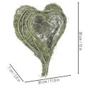 Herzschale aus Naturgras mit Folie 38 cm Grün für kreative Bepflanzung | Floristik24.ch