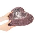 Herzschale aus Zweigen mit Folieneinsatz 37 cm Lila für Dekoration und Bepflanzung | Floristik24.ch