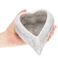 Dekoschale Herzform grau 19cm aus Steinguss | Floristik24.ch