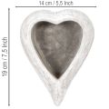 Dekoschale Herzform grau 19cm aus Steinguss | Floristik24.ch