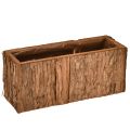 Floristik24 Pflanzkasten Holz länglich Blumenkasten Pinienrinde 27×10cm