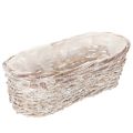 Floristik24 Korb Pflanzkorb Weide mit Folieneinsatz oval Weiss 37cm