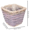 Pflanzkorb quadratisch 14cm mit Folie Holz bunt 4er-Set | Floristik24.ch