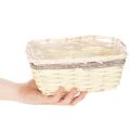 Pflanzkorb rechteckig Holz mit Kunststofffolie 25 cm Mehrfarbig 4 Stück | Floristik24.ch