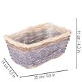 Pflanzkorb rechteckig Holz mit Kunststofffolie 25 cm Mehrfarbig 4 Stück | Floristik24.ch