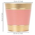 Pflanzkübel Metall-Übertopf Ø13cm H12cm, 4er-Set, Rosa, Beige, Pfirsich und Braun | Floristik24.ch