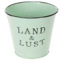 Floristik24 Pflanzkübel Metall Mintgrün Ø14×H13cm Land & Lust