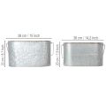 Pflanzschalen-Set aus Metall mit Henkeln, 2 Grössen, Silber und Braun, H22/20cm L42/40cm, für Innen- und Aussenbereich | Floristik24.ch