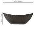 Pflanzschale mit Rillen Pflanzschiffchen Anthrazit 24cm | Floristik24.ch