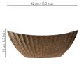 Pflanzschale mit Rillen oval Anthrazit Gold 41,5×16×16cm | Floristik24.ch