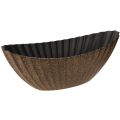 Floristik24 Pflanzschale mit Rillen oval Schiffchen Anthrazit Gold 36cm