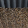 Pflanzschale mit Rillen oval Schiffchen Anthrazit Gold 36cm | Floristik24.ch