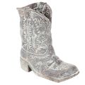 Floristik24 Deko Cowboy-Stiefel Pflanzgefäss Polyresin Grau-Blau 24cm