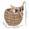 Korb Deko Eule handgeflochten aus Wasserhyazinthe 18cm naturfarben | Floristik24.ch