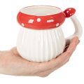Tasse aus Keramik im Fliegenpilz-Design, 10 cm, rot-weiss | Floristik24.ch