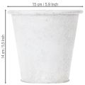 Pflanztopf aus Metall mit Ornamenten Weiss Ø15,5cm H14,5cm für Innen- und Aussendeko | Floristik24.ch