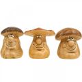 Floristik24 Keramik Deko Pilz mit Gesicht Braun Figur H12cm 3St