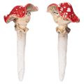 Floristik24 Pilz-Stecker Dekofigur Mädchen und Junge Fliegenpilz 13 cm Keramik Rot 2er-Set
