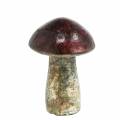 Floristik24 Deko-Pilz Metallic Finish Glas Himbeerfarben, Silbern H10cm