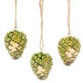 Zapfen-Anhänger aus Keramik, 5 cm, grün, Set mit 3 Stück | Floristik24.ch