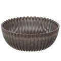 Floristik24 Runde Schale Kunststoff geriffelt anthrazit 15 cm 2er-Set