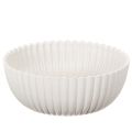 Floristik24 Runde Schale aus Kunststoff, geriffelt, Weiss, 15 cm, 2 Stück