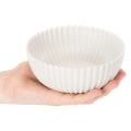 Runde Schale aus Kunststoff, geriffelt, Weiss, 15 cm, 2 Stück | Floristik24.ch