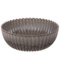 Floristik24 Runde Schale mit Rillen Kunststoff Anthrazit 20cm 2 Stück