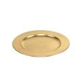 Floristik24 Plastikteller 25cm gold mit Blattgold - Effekt