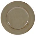 Floristik24 Kleine Dekoteller aus Kunststoff 17cm Dunkelgrün 6er-Set