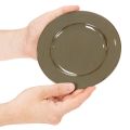 Kleine Dekoteller aus Kunststoff 17cm Dunkelgrün 6er-Set | Floristik24.ch