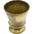 Vintage Übertopf Metall Pokalvase Messing Ø17cm H19cm | Floristik24.ch