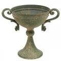 Floristik24 Pokal mit Henkeln, Metallkelch, Amphore zum Bepflanzen Ø14cm H18cm