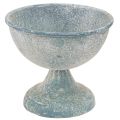 Floristik24 Pokalschale Klein Metall Blau Weiß Antik Ø12cm H10,5cm 2St