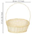 Weidenkorb mit Henkel 44x36cm Natur mit Kunststoffeinlage für Dekoration und Geschenke | Floristik24.ch